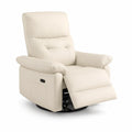 Fauteuil inclinable rotatif en cuir synthétique Crème