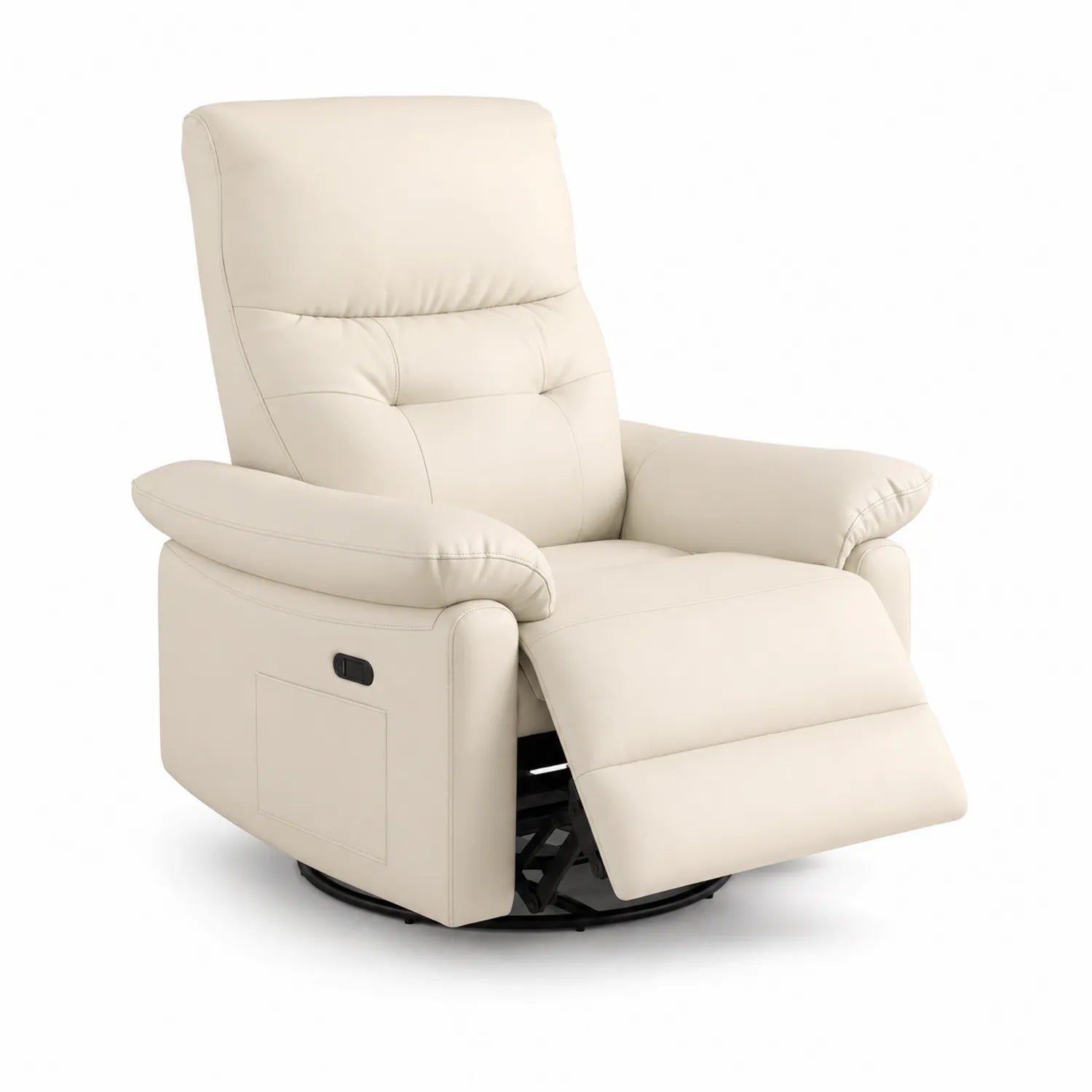 Fauteuil inclinable rotatif en cuir synthétique Crème