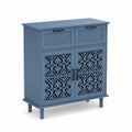 Buffet en bois MDF bleu avec portes ajourées