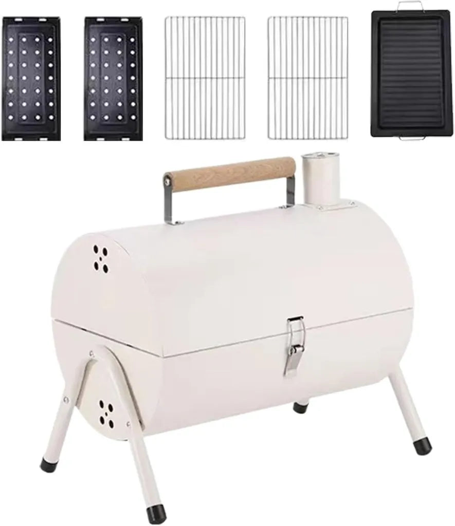 Gril à charbon multifonction portable pour jardin et terrasse