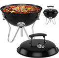 Barbecue à Charbon Portatif avec Couvercle Sphérique, Ø 34 cm, Fumoir à Air Réglable