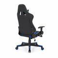 Chaise de bureau en cuir synthétique noire et bleue réglable
