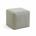 Pouf carré motif chevron 42x42x42 cm tissu polyester Gris/Beige
