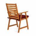 Chaise en bois avec coussin en polyester rouge
