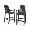 Chaises de jardin en bois noir ensemble de 2
