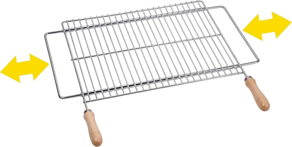 Grille de Barbecue Réglable en Acier Galvanisé 62,5-72,5 x 40 cm
