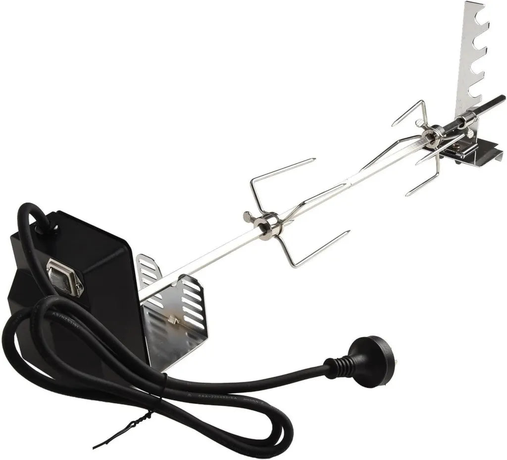 Kit rôtissoire motorisé premium pour barbecue gaz – Grille en acier inoxydable 304, longueur ajustable 74 cm, moteur 4-5 tr/min, capacité 18 kg