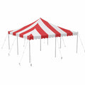 Tente de réception en PVC rayé Rouge et Blanc avec montants en métal 6x6m