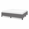 Lit double en bois et tissu Gris 200x160 cm