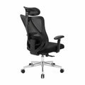 Chaise de bureau en maille noire avec base en métal