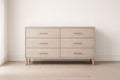 Wooden 6-Drawer Dresser Beige with Maple Veneer