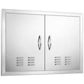 Portes en Acier Inoxydable pour Barbecue Extérieur, 76x53 cm, avec Ventilation, VEVOR