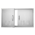 Porte d'Accès Inox pour Cuisine Extérieure 91,4x53,4 cm avec Poignée et Aérations