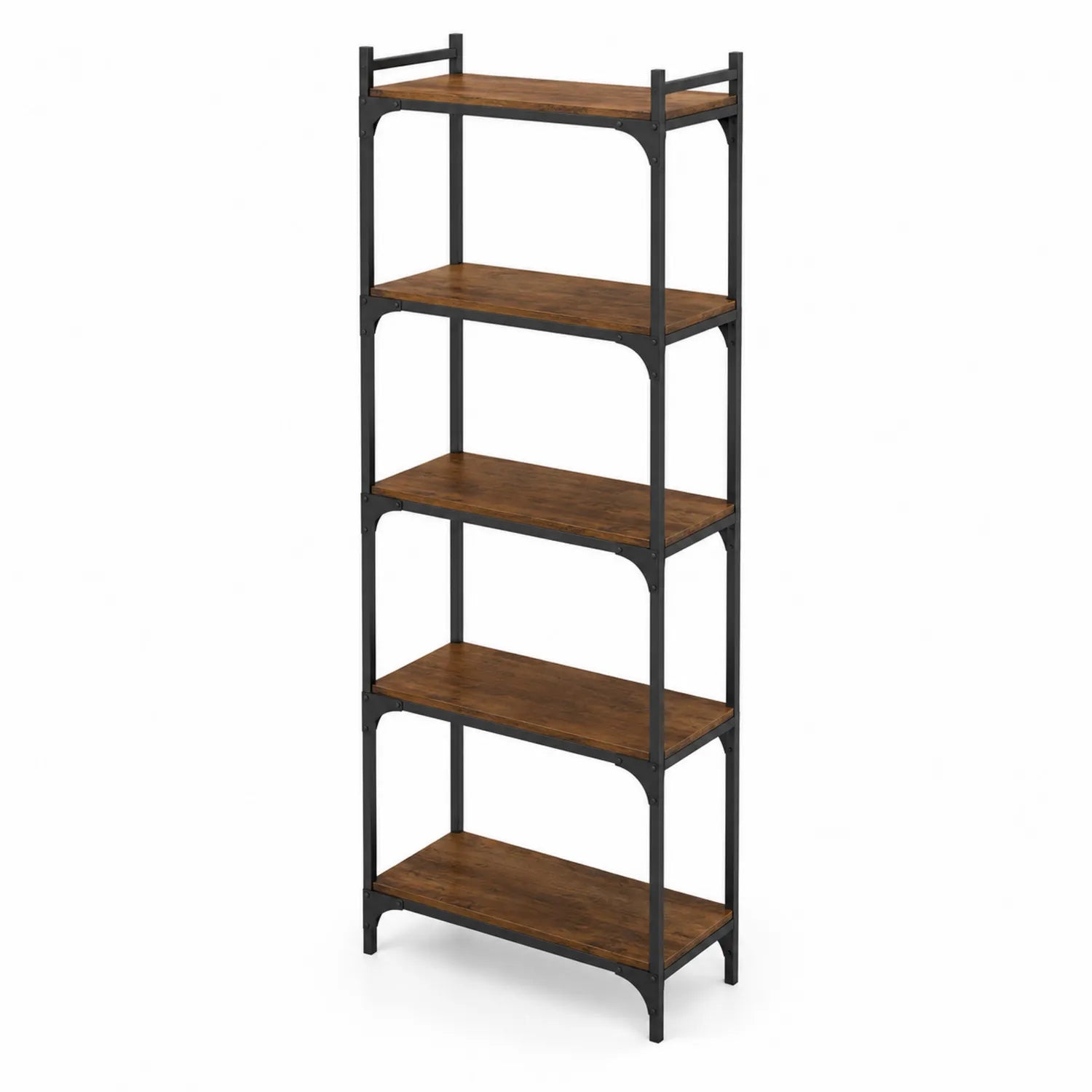 Étagère de rangement en bois et métal 180x90x40 cm Brun/Noir