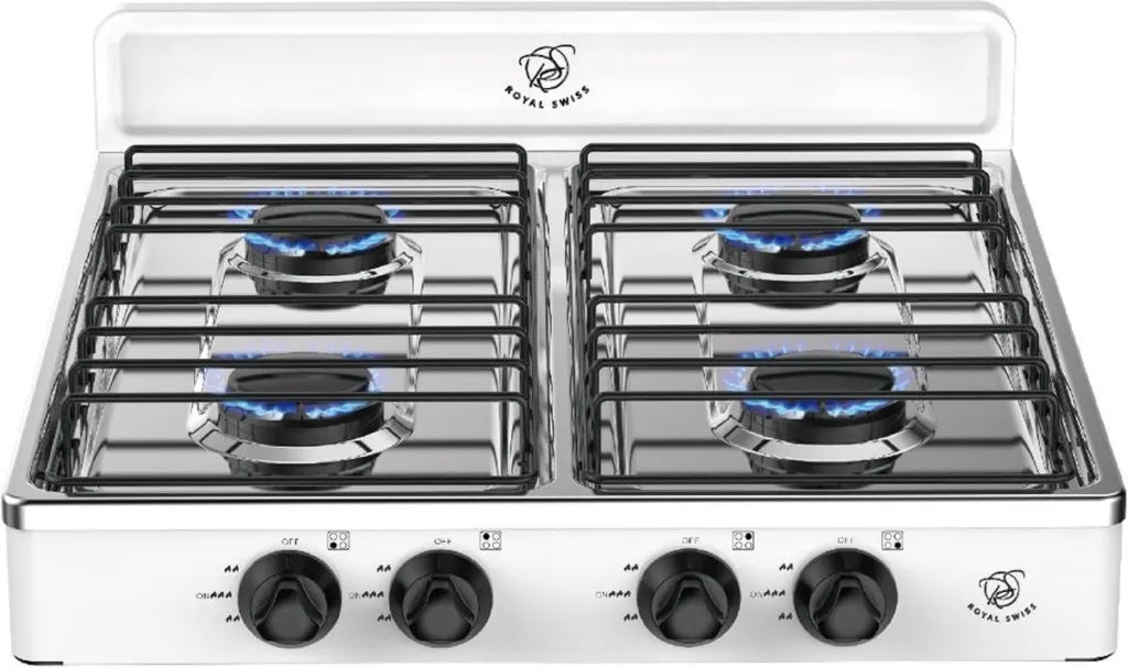Plaque de Cuisson à Gaz 4 Feux, Portable et Sécurisée, 2,2 kW